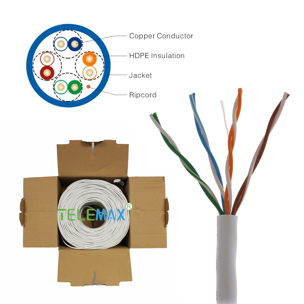 4 Pair 0.511mm Copper UTP Cat5e Network Cable
