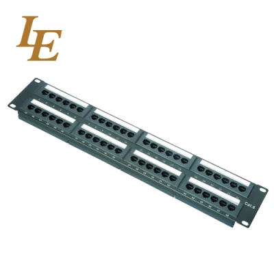 19 Inch Black 2u UTP 48 Port Cat5e Patch Panel