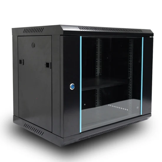 High Efficiency Wall-Mounted Server Rack 9u Network Cabinet with Glass Doors